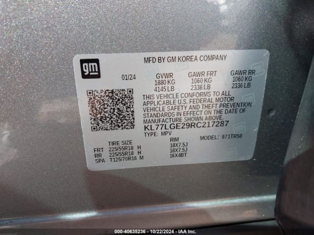 KL77LGE29RC217287 Chevrolet Trax Fwd 1rs