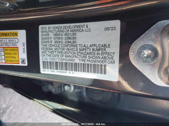 1HGCY1F22PA028490 Honda ACCORD LX
