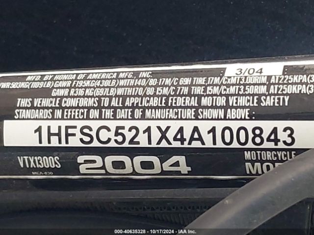 2004 HONDA VT1300 1HFSC521X4A100843 Photo 9