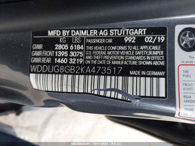 WDDUG8GB2KA473517 Mercedes-Benz S 560 4matic
