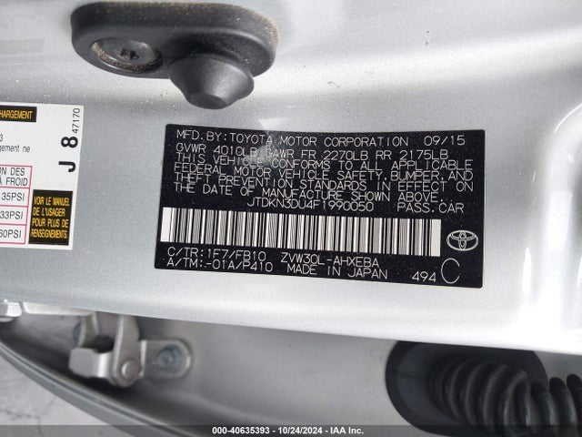 JTDKN3DU4F1990050 Toyota Prius Three