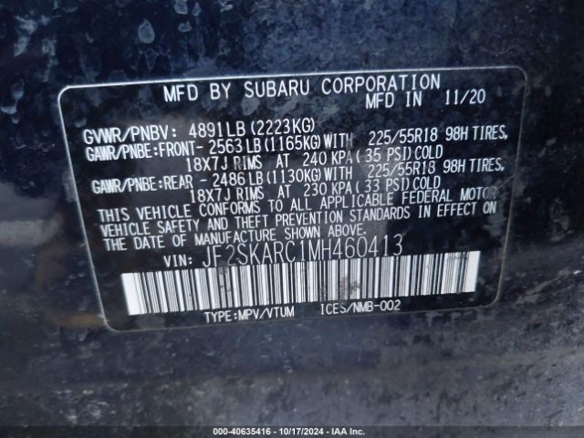 JF2SKARC1MH460413 Subaru Forester Sport
