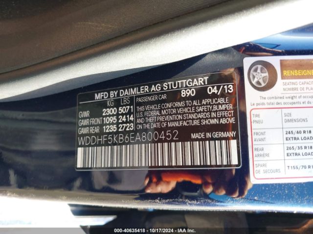 WDDHF5KB6EA800452 Mercedes-Benz E 350