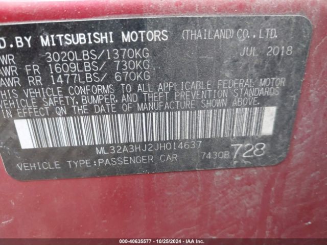 2018 MITSUBISHI MIRAGE ML32A3HJ2JH014637 Photo 8