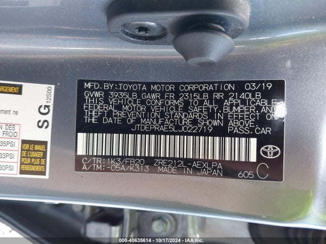 Toyota COROLLA LE 2020 JTDEPRAE5LJ022719 Image 9