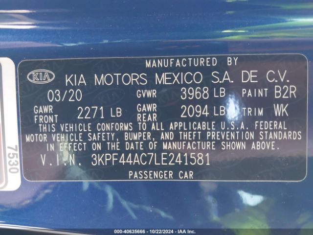 3KPF44AC7LE241581 KIA FORTE GT