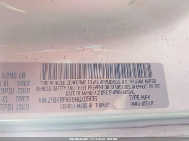 ZFBHRFAB9N6X85105 RAM Promaster City Cargo Van