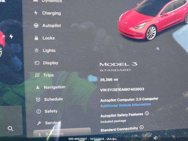 5YJ3E1EA6KF402003 Tesla Model 3 Long Range/mid Range/standard Range/standard Range Plus