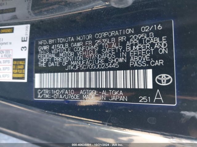 JTKJF5C70GJ023445 Scion TC