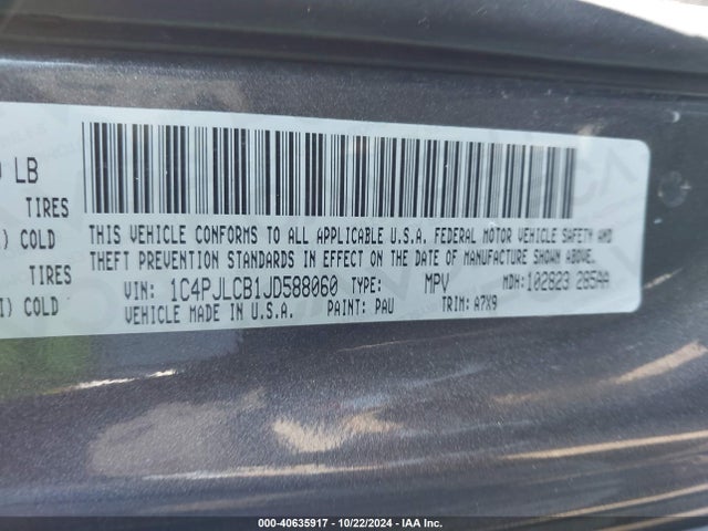 1C4PJLCB1JD588060 Jeep Cherokee Latitude Tech Connect Fwd