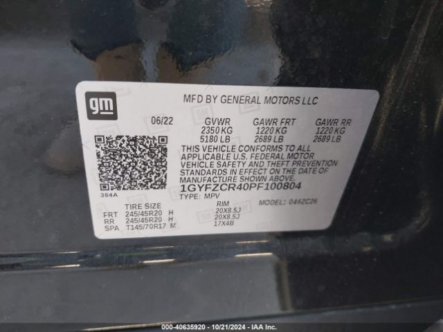 1GYFZCR40PF100804 Cadillac Xt4 Fwd Premium Luxury