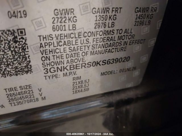 3GNKBERS0KS639020 Chevrolet BLAZER RS