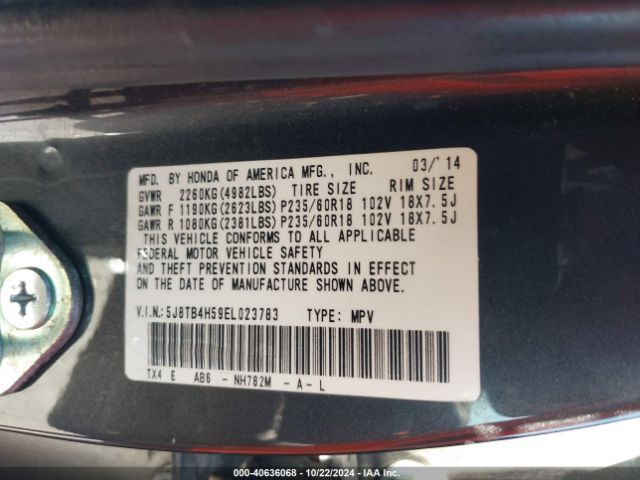 5J8TB4H59EL023783 Acura RDX