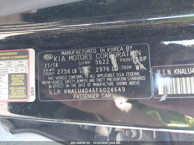 KIA K900 Premium 2015 KNALU4D46F6024649 Image 9
