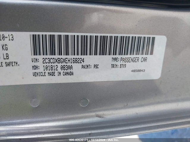 Dodge Charger Se 2014 2C3CDXBGXEH168224 Image 9