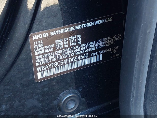 BMW 750li Xdrive 2015 WBAYF8C54FD654540 Image 9