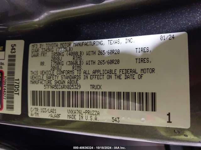Toyota Tundra Platinum 2024 5TFNA5EC6RX025329 Image 26