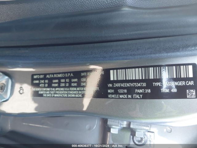 ZARFAEEN7H7534730 Alfa Romeo Giulia Ti Awd