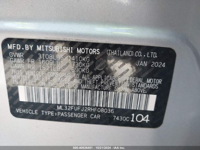 ML32FUFJ2RHF08036 Mitsubishi Mirage G4 Black Edition/es/le