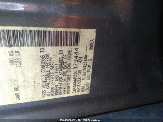 1N4AA6AP2JC379444 Nissan Maxima 3.5 Sv