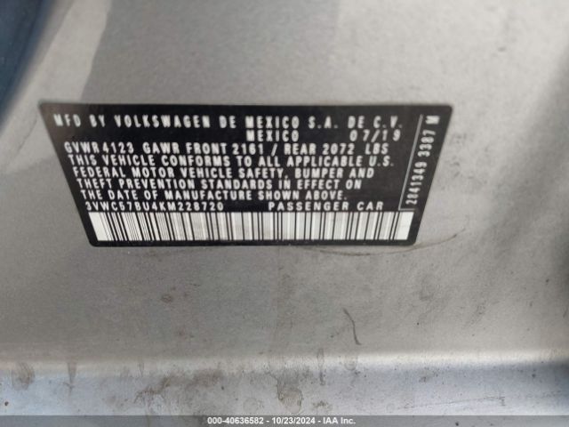 3VWC57BU4KM228720 Volkswagen Jetta 1.4t R-line/1.4t S/1.4t Se