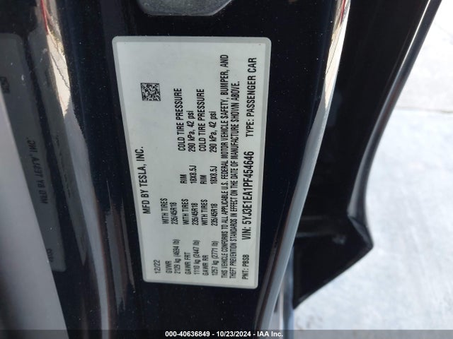 2023 TESLA MODEL 3 5YJ3E1EA1PF454646 Photo 8