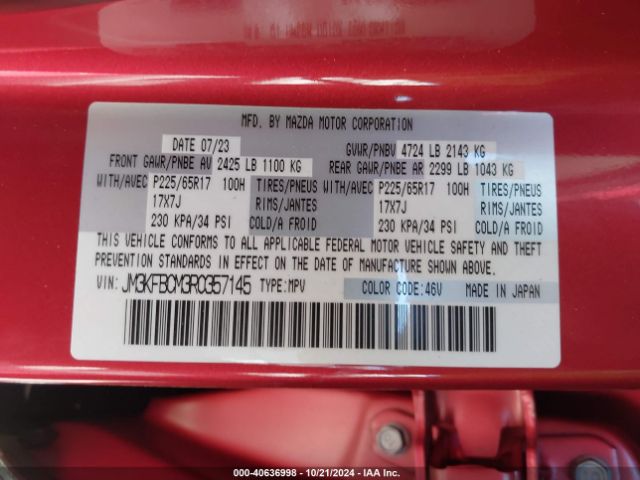 JM3KFBCM3R0357145 Mazda Cx-5 2.5 S Preferred
