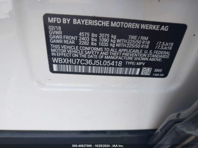 WBXHU7C36J5L05418 BMW X1 Sdrive28i