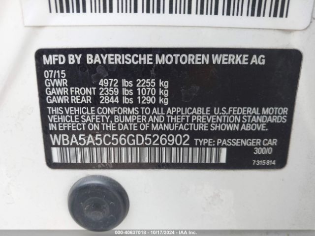 WBA5A5C56GD526902 BMW 528I
