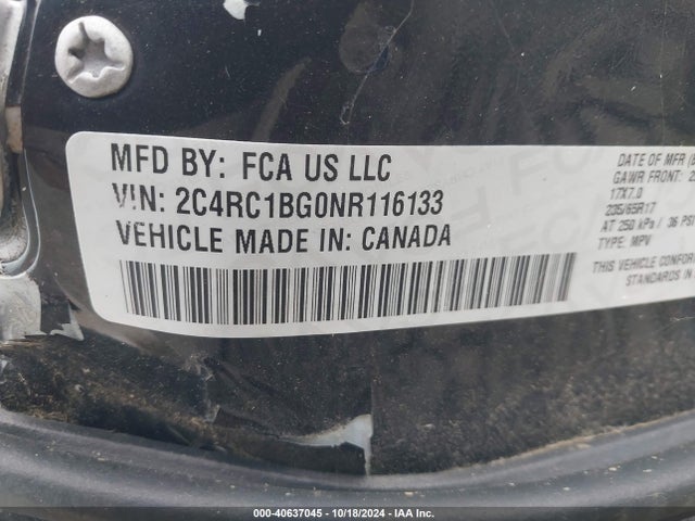 Chrysler Pacifica Touring L 2022 2C4RC1BG0NR116133 Image 9
