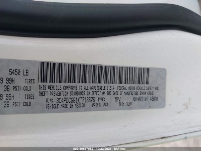 3C4PDCGG1KT716676 Dodge Journey Crossroad