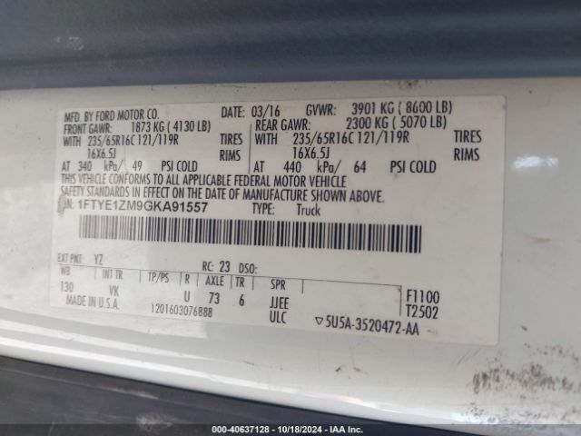 1FTYE1ZM9GKA91557 Ford Transit-150