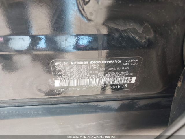 JA4J3TA87NZ075910 Mitsubishi Outlander Es 2.5 2wd