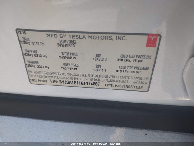 2016 TESLA MODEL S 5YJSA1E11GF174667 Photo 8