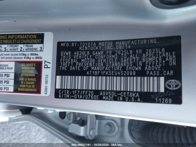 Toyota CAMRY SE 2014 4T1BF1FK5EU452088 Image 9