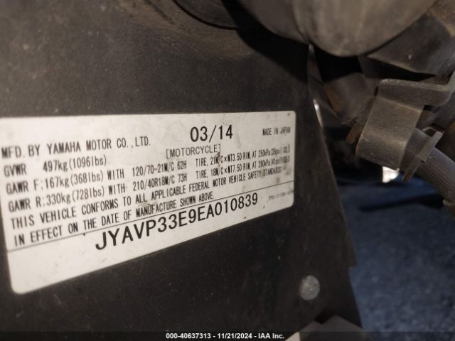 2014 YAMAHA XVS1300 JYAVP33E9EA010839 Photo 9