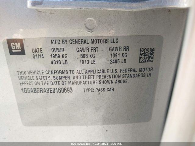 1G6AB5RA8E0160693 Cadillac ATS LUXURY