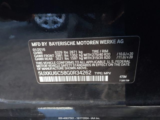 5UXKU6C58G0R34262 BMW X6 Xdrive50i
