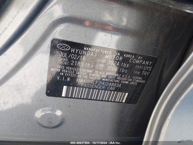 Hyundai Elantra Value Edition 2017 KMHD84LF2HU248834 Image 9