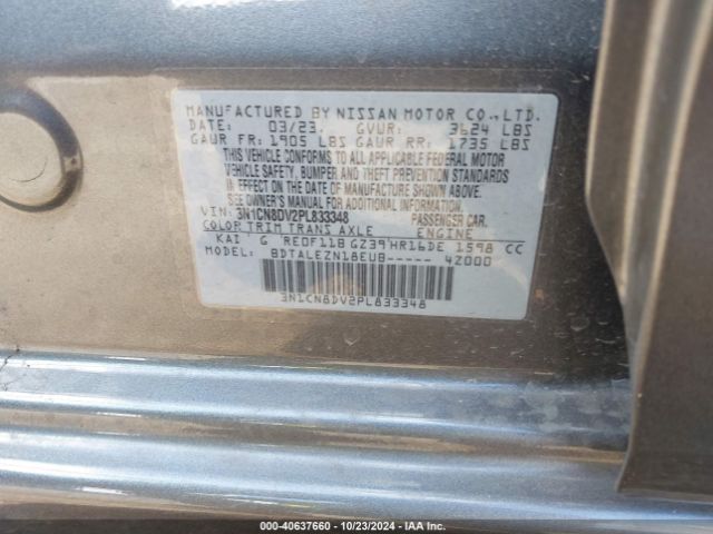 3N1CN8DV2PL833348 Nissan Versa 1.6 S Xtronic Cvt