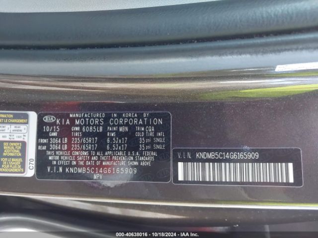 KNDMB5C14G6165909 KIA SEDONA LX