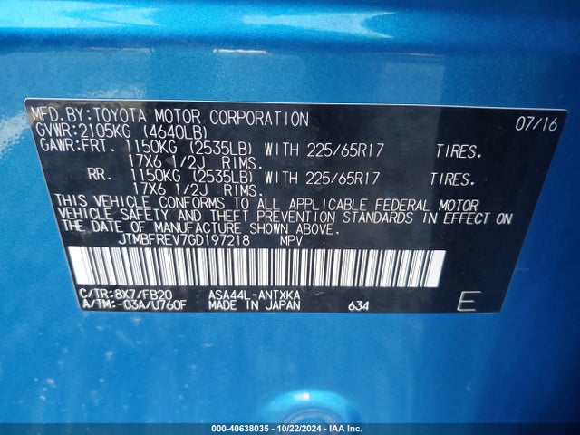 Toyota RAV4 LE 2016 JTMBFREV7GD197218 Image 9