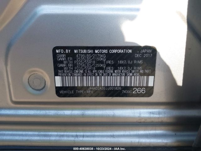 2018 MITSUBISHI OUTLANDER JA4AD2A35JJ001826 Photo 8