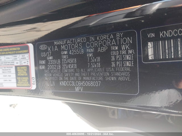 KIA NIRO EX 2017 KNDCC3LC6H5068037 Image 9