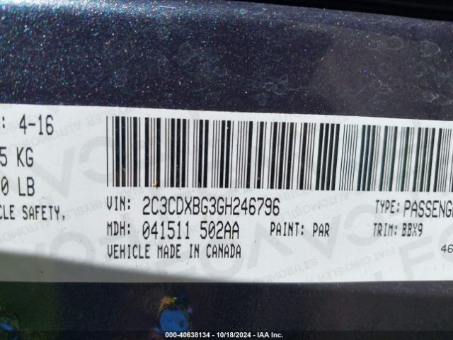 2C3CDXBG3GH246796 Dodge Charger Se