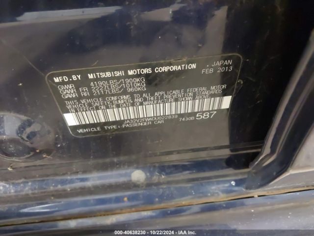 2013 MITSUBISHI LANCER JA32V2FW4DU022839 Photo 8