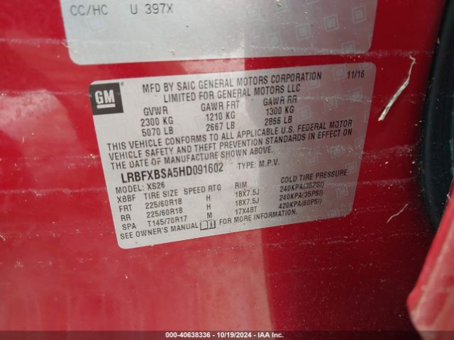 LRBFXBSA5HD091602 Buick Envision Essence