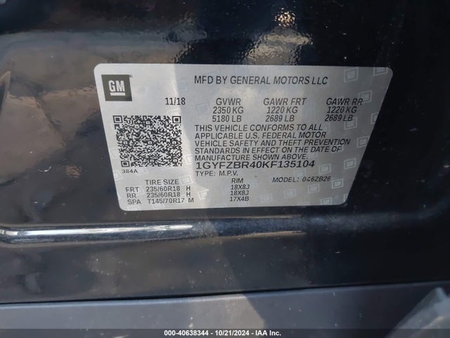 2019 CADILLAC XT4 1GYFZBR40KF135104 Photo 8