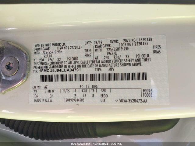 Ford Escape Titanium 2020 1FMCU9J94LUA04791 Image 9