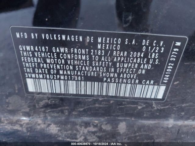 3VWBM7BU2PM017361 Volkswagen Jetta 1.5t Sport